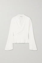 40% off 2020 VANESSA COCCHIARO Murasaki Matte Satin Wrap Blouse