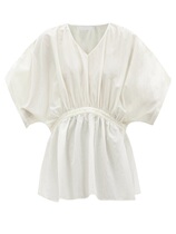  2021 MERLETTE pleated pure cotton fu silk blouse womens blouse