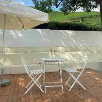 Net Red Shop Chair External Swing Dining Table And Chairs Combination Brief Modern Iron Art Backrest Casual Balcony Outdoor Chair Foldable