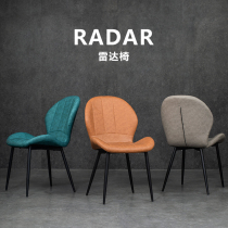 Nordic dining chair Leather household modern simple backrest chair Light luxury creative soft bag dining table chair Net Red desk chair