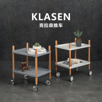 Nordic little stroller rack movable solid wood edge a few corners a few corner living-room sofa bathroom Kitchen mini small tea table