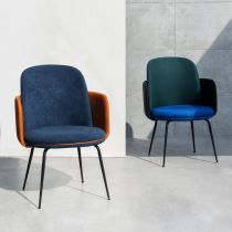 Nordic Light Lavish Home Dining Chair Designer Leaning Back Chair Iron Art Armrest Makeup Chair Sales room Prototype Room Chairs