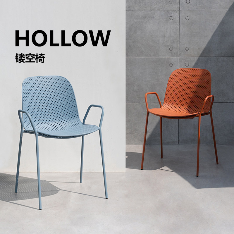 Nordic hollow back iron chair modern minimalist outdoor leisure chair net red ins cafe dining room dining chair