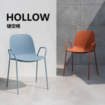 Nordic Hollowed-back Iron Art Chair Modern Minima Outdoor Leisure Chair Mesh Red Ins Cafeteria Dining Chair