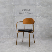Retro Industrial Wind Iron Art Armchair Commercial Bar Coffee Hall Chair Nordic Minima American Backrest Metal Dining Chair