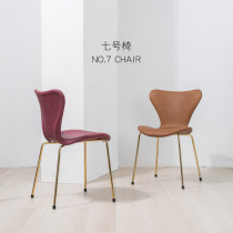 Nordic Light Lavish Soft Bag Cortical Dining Chair Minima Modern Home Restaurant Iron Art Leaning Back Chair Subnetting Red Desk Stool