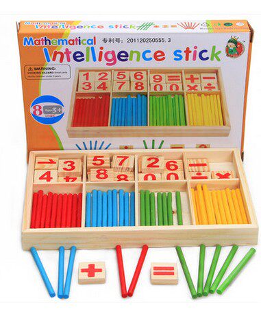 Several Sticks Awareness Clock Time Teaching Operation Pairing Kindergarten Math Area Materials Puzzle Toy Building Blocks