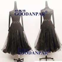 Waltz Tango team dance uniform mother size custom modern Competition Uniform uniform practice black dress