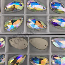 Water drop glass hand seam drill high-grade imitation Olympic Diamond White AB color National Standard Latin modern accessories jewelry 11 * 18mm