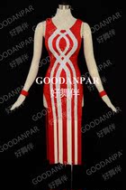 New adult Latin competition dance dress professional custom Latin dance performance sleeveless red long tassel skirt