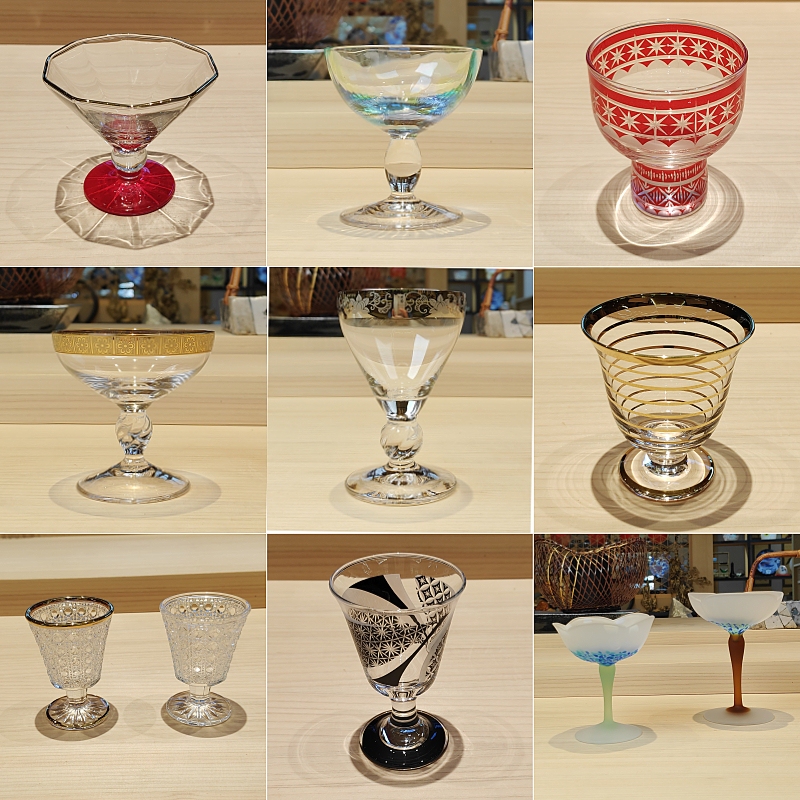 In-Stock Japanese Imported Glass Cups, Crystal Dessert Plates, Kaiseki Cuisine Serving Dishes, 8inch Plate Set, Bar Counter Cooking Utensils
