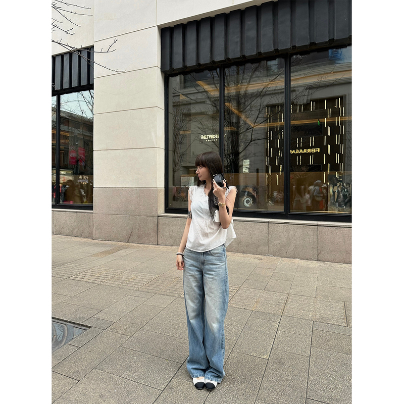 Nosemade Straight-Leg Mid-Low Waist Vintage Washed Jeans for Women, Loose and Versatile Soft Vertical Tube Pants Nosemade Straight-Leg Mid-Low Waist Vintage Washed Jeans for Women, Loose and Versatile Soft Vertical Tube Pants