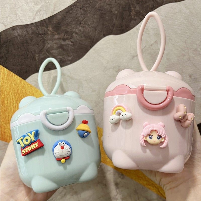 Baby Milk Powder Kit Portable Out Cute Cartoon Baby Cote Rice Flour Packing Case Seal Storage Damp tank-Taobao