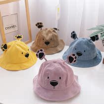 Autumn winter Childrens fishermans hat 2-8 year old lamp core suede baby sunhat male and female child basin cap cute Korean version wave