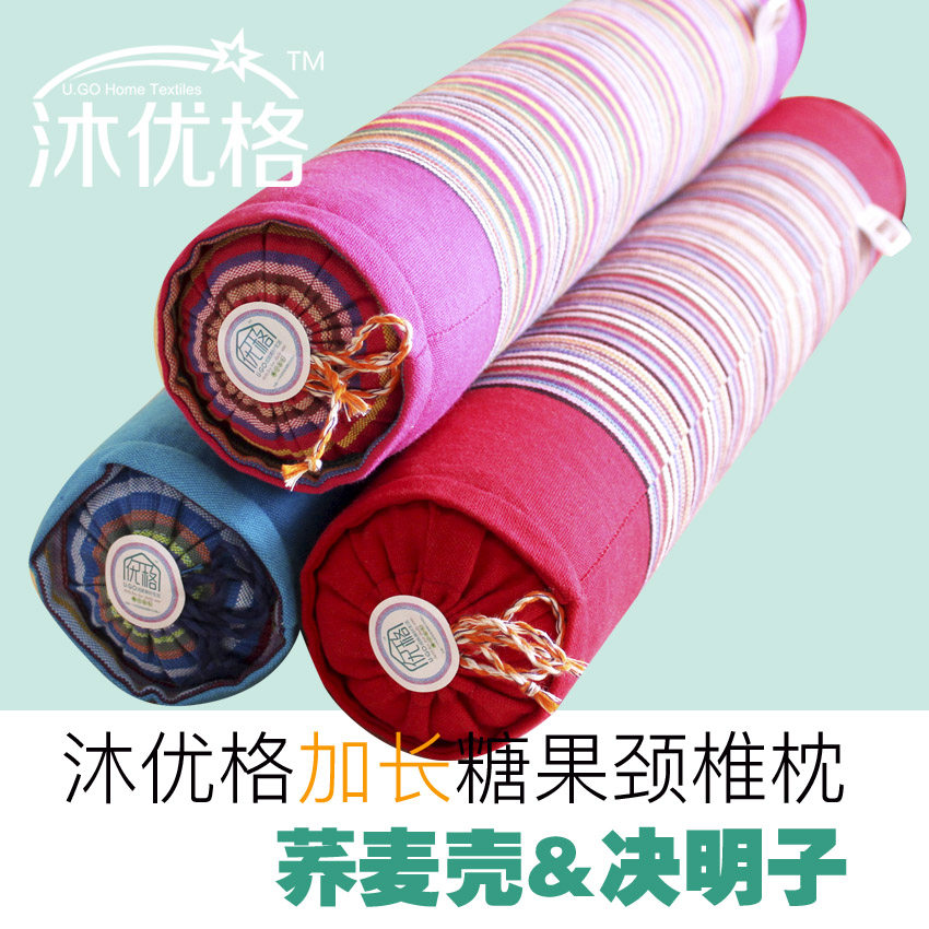 Extended cervical spine pillow neck pillow candy pillow coarse cloth pillow repair cervical spine health pillow buckwheat cassia