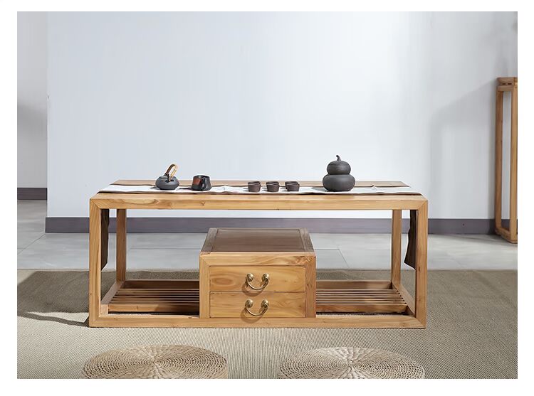 Mới kết hợp bàn ghế sofa kiểu Trung Quốc đăng nhập đơn giản cũ elm arhat giường 3 + 1 + 1 Zen ghế nội thất phòng khách - Bộ đồ nội thất bộ bàn ghế gỗ phòng khách