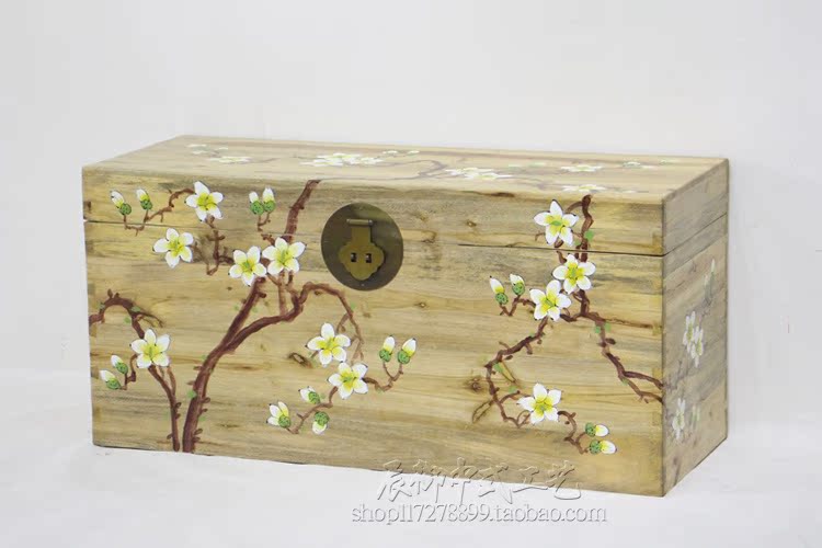 Tất cả các hộp gỗ sồi rắn Ming và Qing triều đại cổ điển rắn quần áo hộp lưu trữ đám cưới bên cạnh bàn cạnh mộc lan lưu trữ phong cách Trung Quốc - Cái hộp thùng gỗ ngâm chân