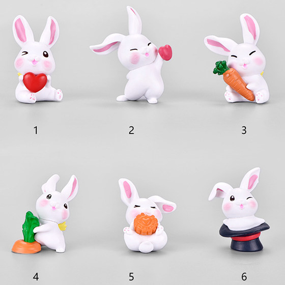 12 zodiac signs holding radish bunny doll children play house toy book desktop decoration baking cake decoration