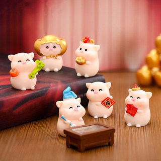 Festive zodiac pig resin ornaments for home landscape decoration