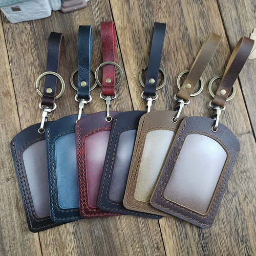 Картхолдер ручной работы, рабочий кожаный защитный чехол, сумка, ремень, из натуральной кожи