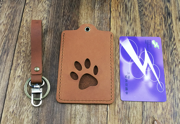 Thẻ da bò handmade đặt thẻ xe buýt xe buýt thẻ ID thẻ bữa ăn thẻ phòng gói thẻ Bluetooth bãi đậu xe siêu mỏng rỗng - Hộp đựng thẻ ví đựng thẻ atm