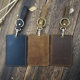 Original first-layer cowhide card set bus meal card clip placket bank card bag genuine leather ultra-thin handmade custom retro fan