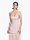 Lotus's Million Light Pink Waist Slim Shoulder Pleated Suspender Long Skirt Pure Desire Hot Girl Dress