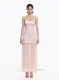 Lotus's Million Light Pink Waist Slim Shoulder Pleated Suspender Long Skirt Pure Desire Hot Girl Dress