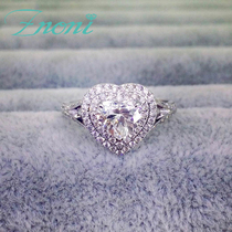 18K platinum luxury group inlaid 1 carat romantic heart-shaped diamond female ring PT950 platinum courting wedding diamond ring custom