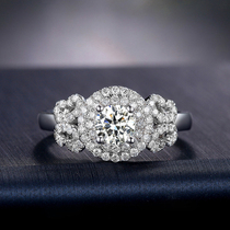 Butterfly Romance Flowers 18K Platinum Luxury Group Inlaid Diamond Women Ring 1 Carats Courting Wedding Diamond Ring GIA Nude Drill Custom