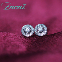 18K Platinum Group Inlaid Round Diamond Earnail Rose Gold Fashion Earrings Custom PT950 Platinum Earrings Woman