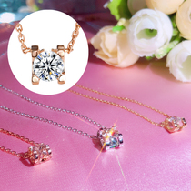 18K Rose Gold Diamond Pendant 30 Single Diamond Lock Bone Chain Platinum 50 Bull Head Four Paws Diamond Necklace