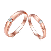 18K rose gold diamond lovers to ring wedding diamond ring platinum row gold male and female ring ring