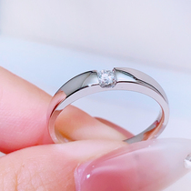 18K Platinum Diamond male ring 20 points minimal diamond ring wedding ring custom PT950 platinum couple ring