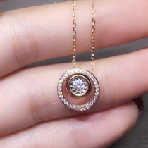 18K Rose Gold Diamond Pending 20 - point Platinum Diamond Necklace Group Diamond Clock Chain Gift