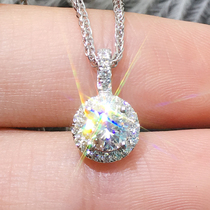 18K gold diamond necklace 30 diamond pendant display large group inlaid with 50 round money Pendant Nude Drill Custom