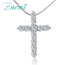 18K Platinum Diamond Pendant Rose Gold Group Inlaid Diamond Cross Necklace Gold Small Fresh Lock Bone Chain Custom