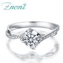 18K white gold quadpaws twisted wall round group inlaid diamond ring bull head with big diamond ring platinum wedding diamond ring female