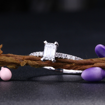 18K Platinum group inlaid diamond Zum mother green female ring inlaid diamond courting wedding wedding ring platinum diamond ring female