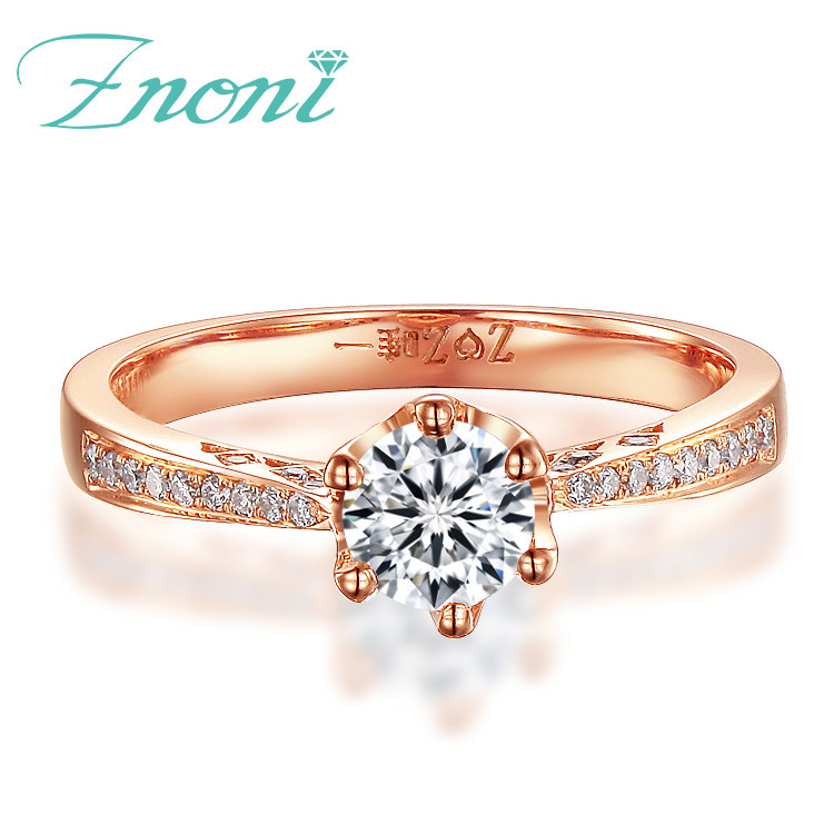 Rose gold six claws with diamond ring 18K marriage ring 50 - point wedding ring 1 carat GIA bare diamond