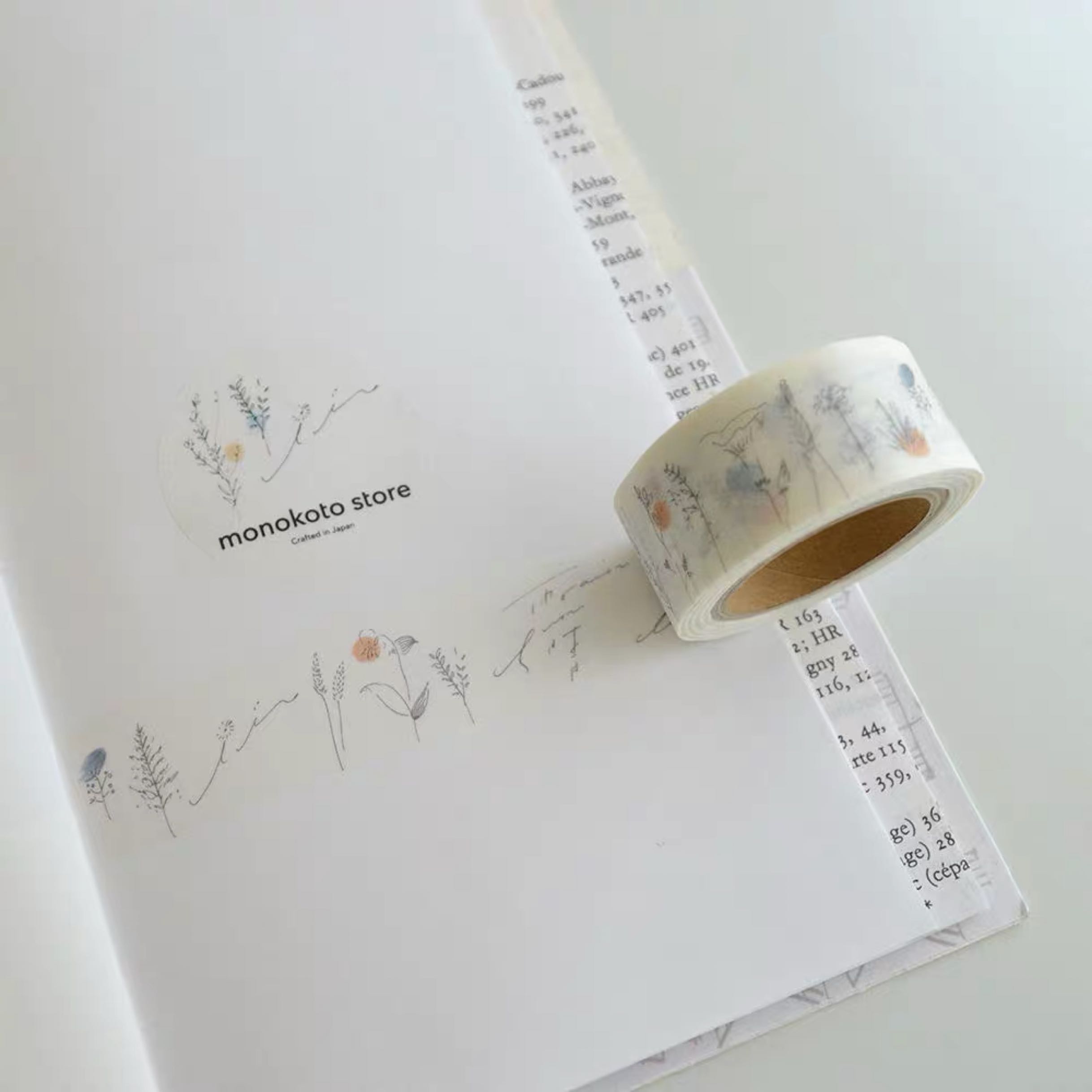 (Grapefruit-split) Japanese monokoto New Line little flower my garden and paper tape