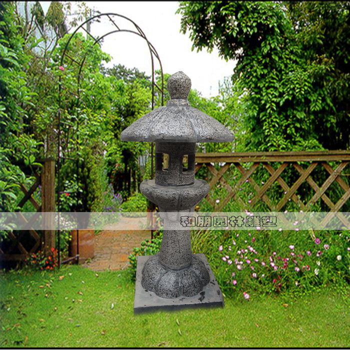 Stone carving stone lamp antique made old lampshade hexagonal stone lantern Japanese dome stone stone lamp courtyard park stone lantern