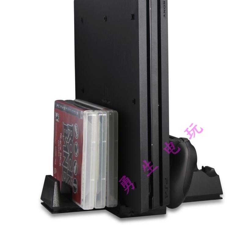 DOBE PS4 PRO máy chủ lưu trữ đa chức năng giữ đĩa trò chơi xử lý hai lần sạc quạt làm mát - PS kết hợp dây sạc xiaomi