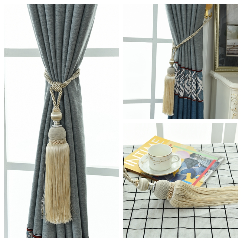 (pair of prices) New products Curtains Strap Curtains shackle Curtain Minimalist Modern Full Hand Woven Bedroom Living Room
