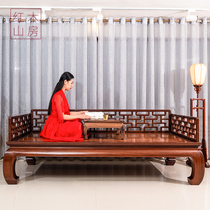 Mahogany Mountain House Tieli Wood Furniture Curbed Luohan Bed Wanzi Luohan Bed Wang Shixiang Ming-style antique couch