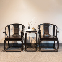 Mahogany Mountain Room purple sandalwood palace circle chair three-piece set Tai master chair tea chair Ming style antique master chair factory direct sales