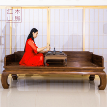 Redwood Mountain House Tielimu Sanwai Single Plate Luohan Bed Iron Wood Furniture Ming-style Iron Pear Wood Luohan Bed Leisure Bed