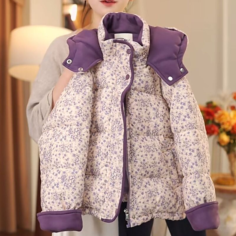 Girls' down Cotton Jacket 2025 New Model Winter Coat for Children and Older Kids, Thickened Warm Parka