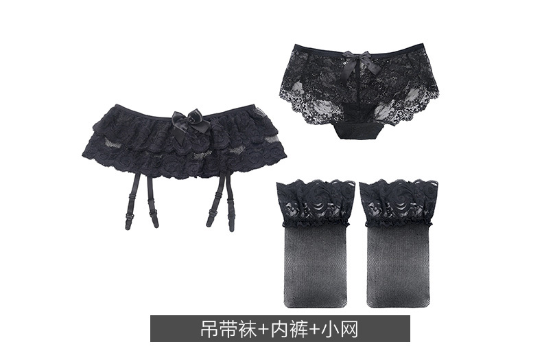 Bối rối Châu Âu và Mỹ sexy ren garter cám dỗ đen nóng sling vớ đồ lót sexy garter phù hợp với