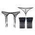 Cám dỗ gợi cảm Đồ lót gợi cảm Quần ren lưới vớ Stockings Vớ cao Thongs Garter Set dây nịt móc tất đẹp cho nữ Nịt Tất